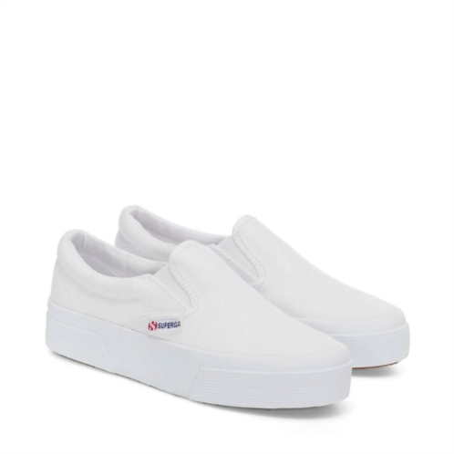 SUPERGA 2740 platform slip on shoes in white