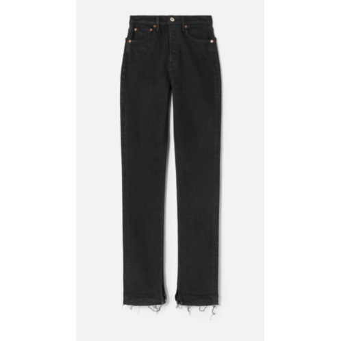 RE/DONE 70s high rise stove pipe jeans in black
