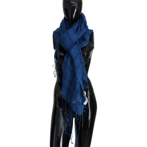 Costume National linen shawl foulard fringes womens scarf