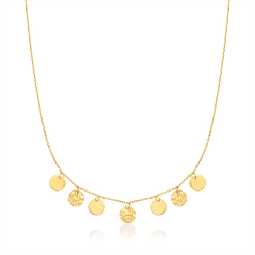 RS Pure ross-simons italian 14kt yellow gold disc charm necklace