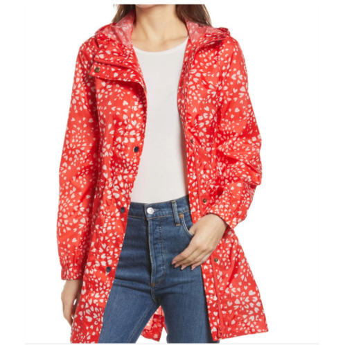 Joules golightly jacket in red heart leopard