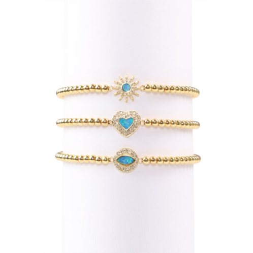 Eye Candy LA blue opal bracelet set