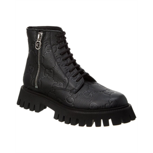 Gucci gg leather boot