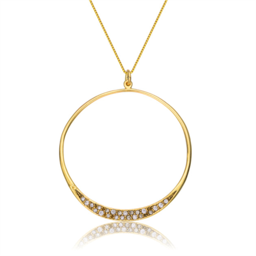 Genevive gold overlay cubic zirconia halo necklace