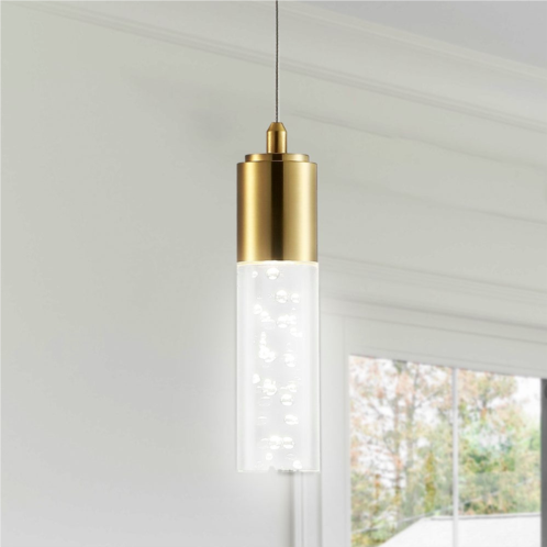 JONATHAN Y bolha 4.75 1-light bubble acrylic/iron modern minimalist integrated led pendant