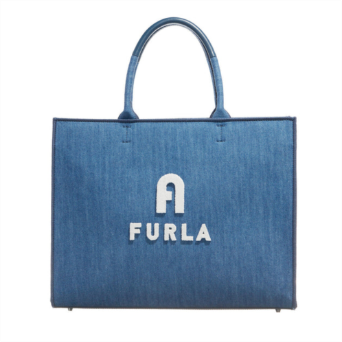 Furla womens opportunity tote blue jay marshmallow small