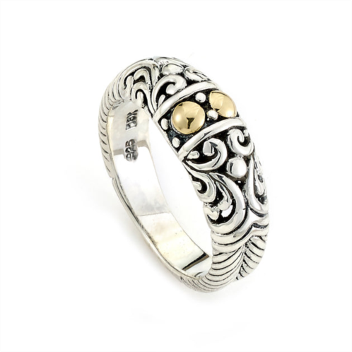 Samuel B. Jewelry sterling silver and 18k yellow gold balinese design ring