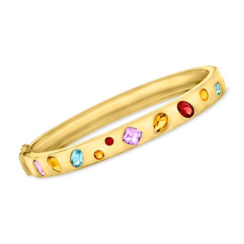 Ross-Simons multi-gemstone bangle bracelet in 18kt gold over sterling
