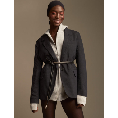 Lucky Brand womens oversized pinstripe blazer