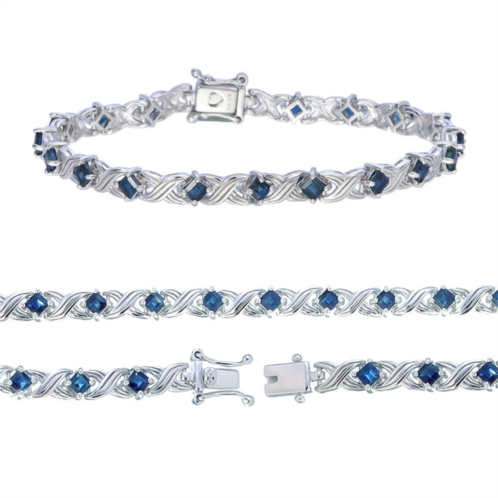 Vir Jewels sterling silver blue sapphire bracelet (3.5 ct)
