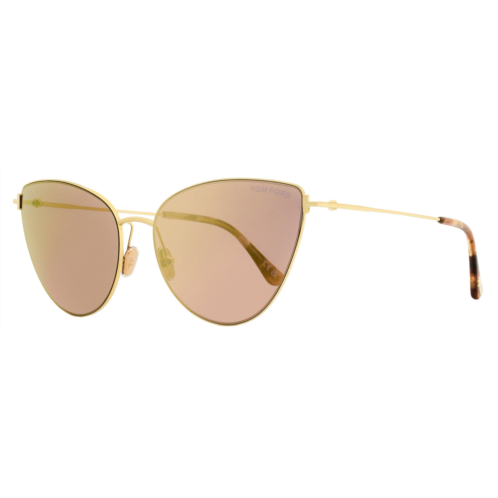 Tom Ford womens cat eye sunglasses tf1005 anais-02 28z gold/rose havana 62mm