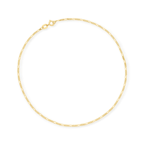 Canaria Fine Jewelry canaria 1.25mm 10kt yellow gold figaro-link anklet