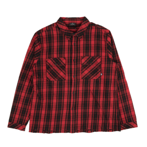 Marcelo Burlon red and black plaid button down shirt