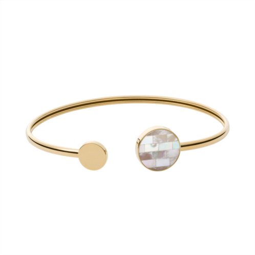 Skagen womens agnethe gold-tone mother of pearl cuff bracelet