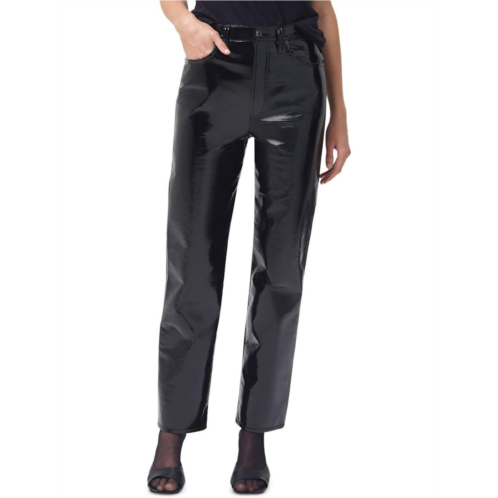 Agolde womens recycled leather blend pinch waist straight leg jeans
