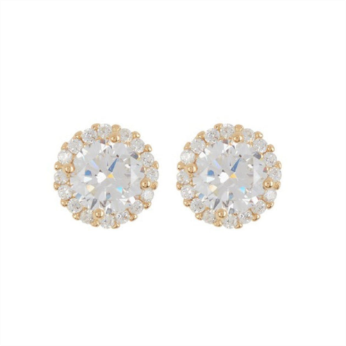 Adornia swarovski crystal halo earrings gold