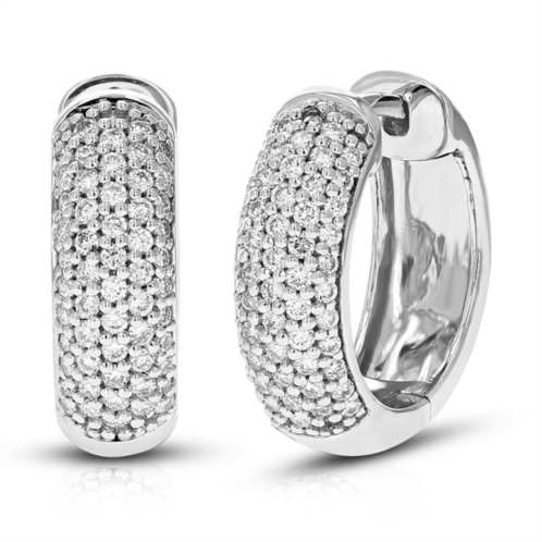 Vir Jewels 1/2 cttw round lab grown diamond hoop earrings in .925 sterling silver prong set 1/2 inch