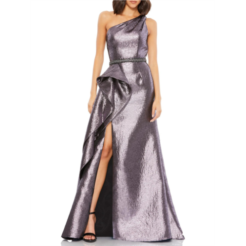 Mac Duggal womens metallic long evening dress