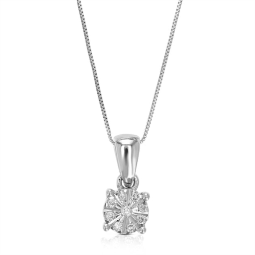 Vir Jewels 1/14 cttw lab grown diamond pendant necklase .925 sterling silver 1/2 inch with 18 inch chain, size 1/2 inch