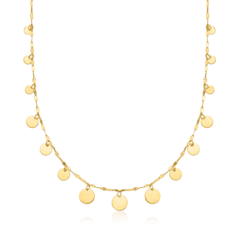 Canaria Fine Jewelry canaria italian 1.5mm 10kt yellow gold graduated circles lumachina chain necklace