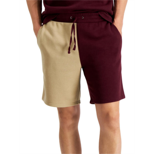 Sun + Stone mens fleece colorblock casual shorts