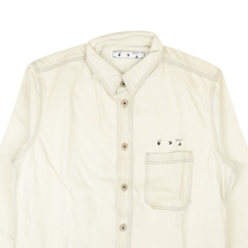 Off-White c/o Virgil Abloh white and red marker denim shirt