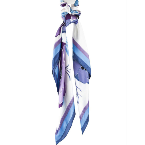 Hotline floral scrunchie scarf in blue & purple