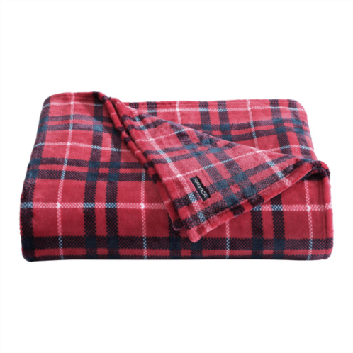 Nautica winter tattersall red full/queen blanket