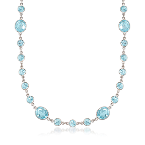Ross-Simons bezel-set blue topaz necklace in sterling silver
