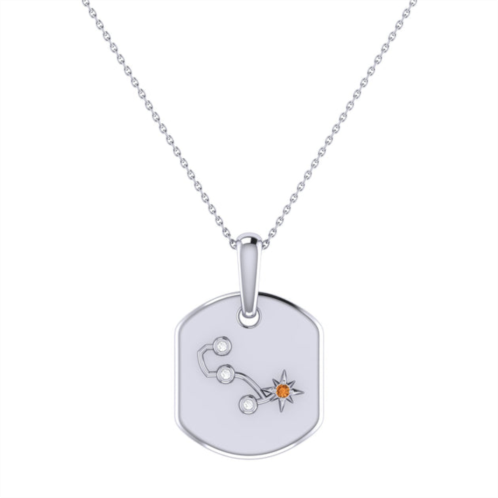 Monary scorpio citrine & diamond constellation tag pendant necklace in sterling silver