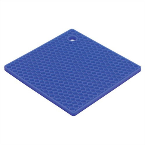 HIC essentials 7 inch honeycomb silicone trivet, blueberry