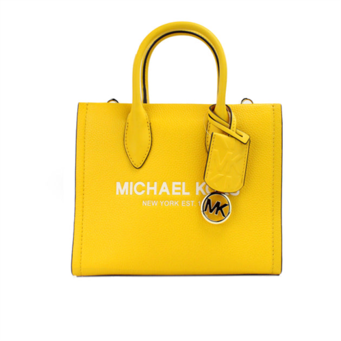 Michael Kors mirella small jasmine yellow leather top zip shopper tote womens bag