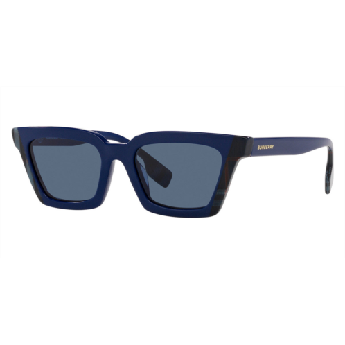 Burberry womens briar 52mm blue/navy check sunglasses be4392u-405780-52