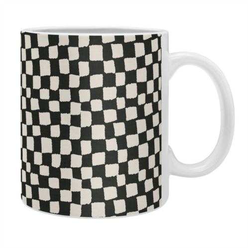 Deny Designs iveta abolina lazy checker coal black coffee mug