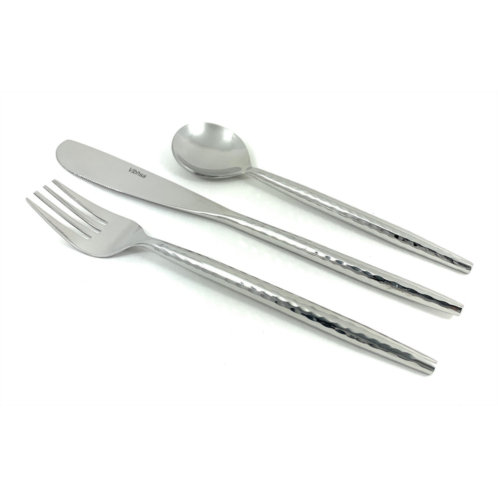 Vibhsa hammered stainless steel flatware 18-piece set