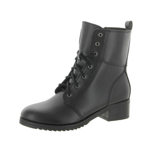 Aqua College womens leather ankle combat & lace-up boots