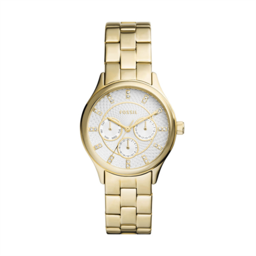 Fossil womens modern sophisticate multifunction, gold-tone stainless steel watch