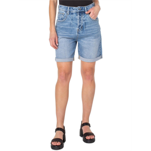 Earnest Sewn connie womens cuffed pleated denim shorts