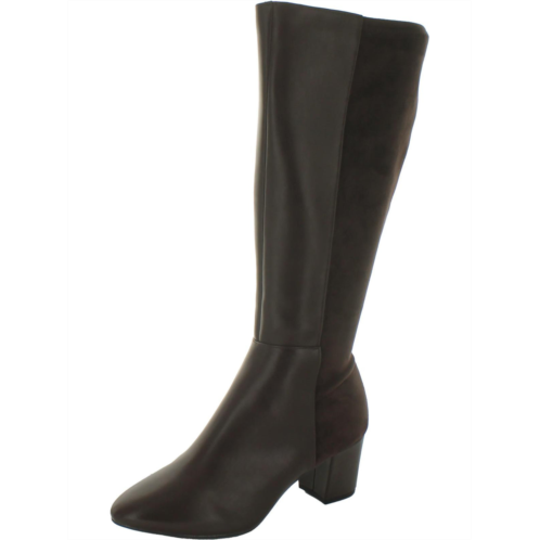 Charter Club sacaria womens faux leather block heel knee-high boots