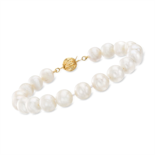 Ross-Simons 8-8.5mm cultured pearl bracelet with 14kt yellow gold
