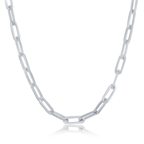 Simona sterling silver 5.5 mm paperclip chain - rhodium plated