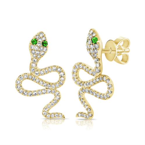 Sabrina Designs 14k gold & diamond snake stud earrings