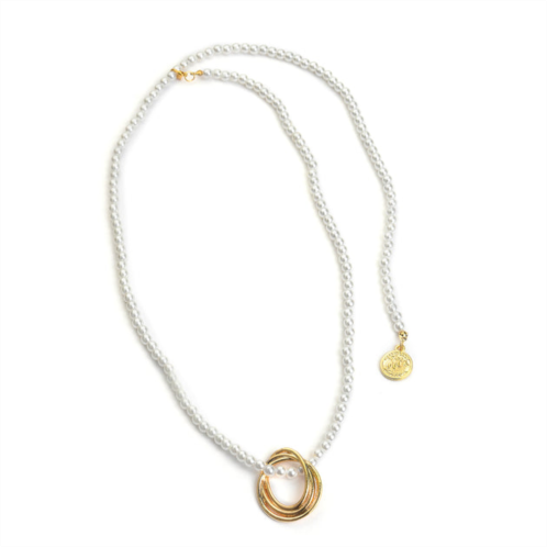 SOHI gold plated pearl beaded necklace