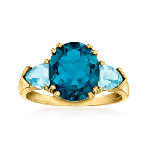 Ross-Simons tonal blue topaz 3-stone ring in 14kt yellow gold