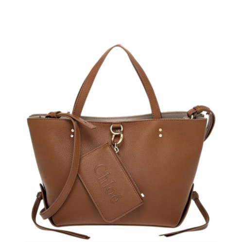 Chloe sense small east west leather tote