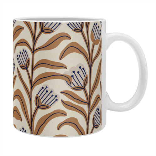 Deny Designs alisa galitsyna bellflower pattern brown ivory coffee mug