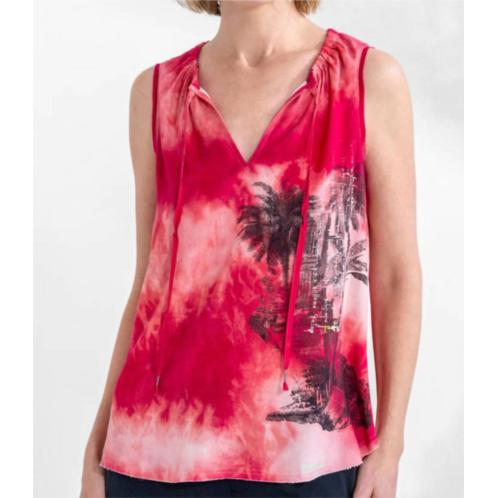 Go by Go Silk go quite a stretch top in bloody mary batik