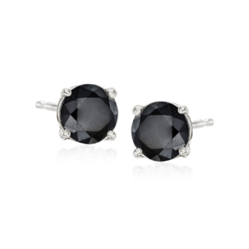 Ross-Simons black diamond stud earrings in sterling silver