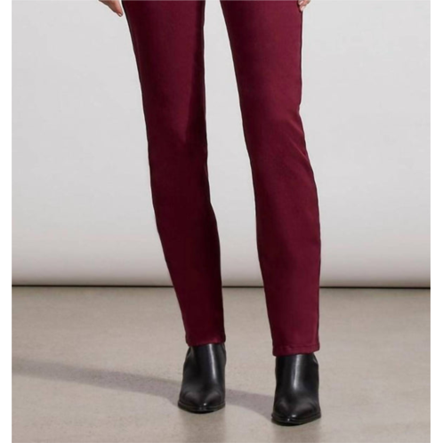 TRIBAL sophia 5 pocket curvy straight jeans in red wine