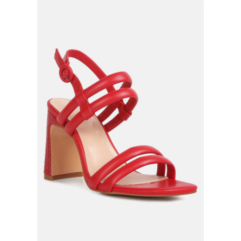 Rag & Co avianna red slim block heel sandal